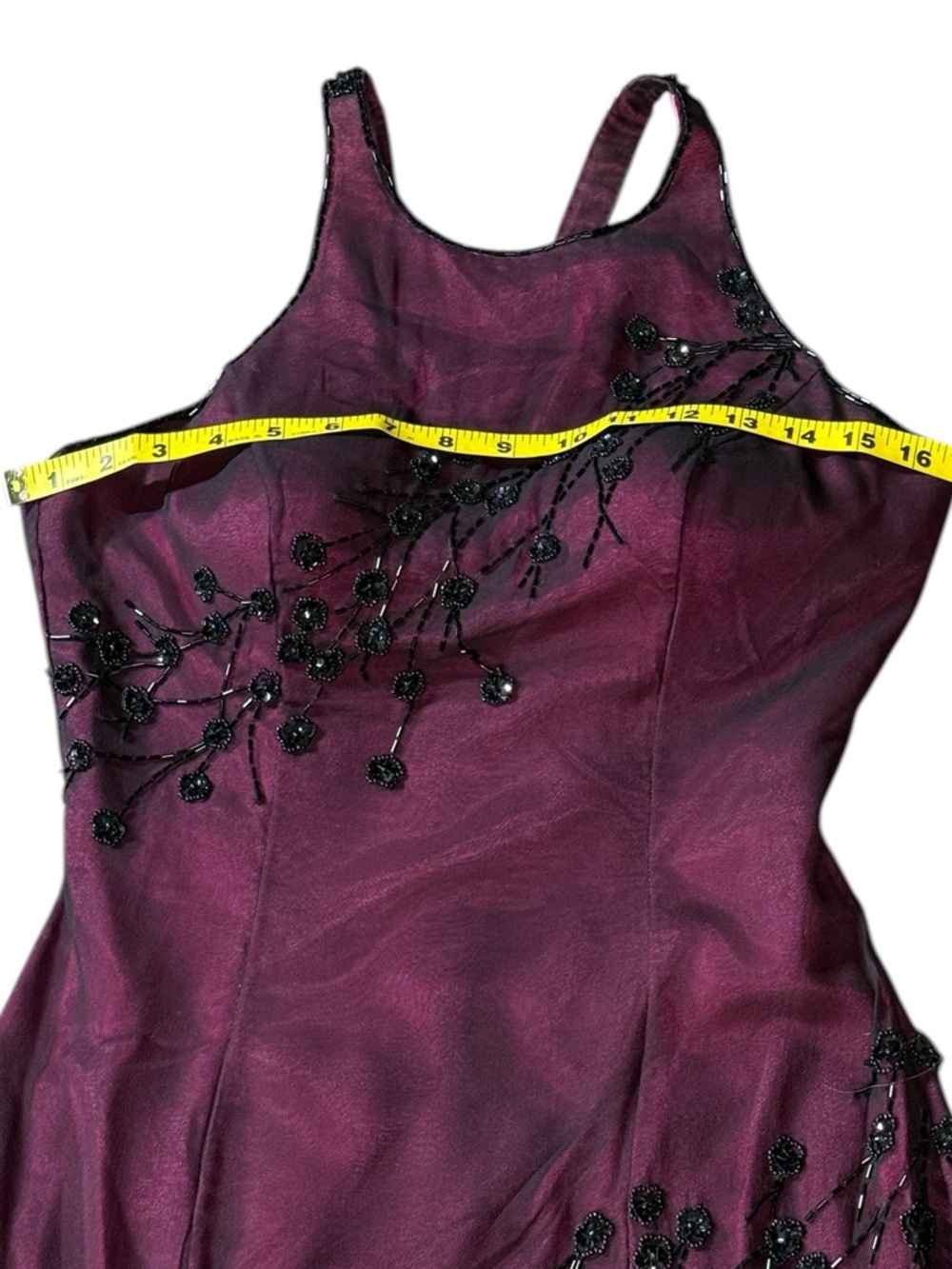 Sleeveless Embellished Plum Maxi Dress - Picture 8 of 11